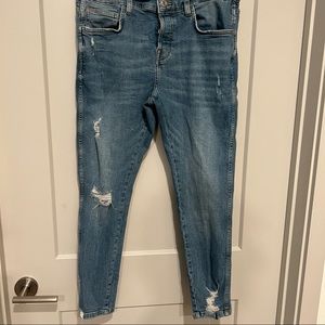 Distressed Cropped Zara skinny Jeans